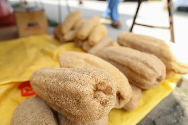 Loofah offered at a flea market