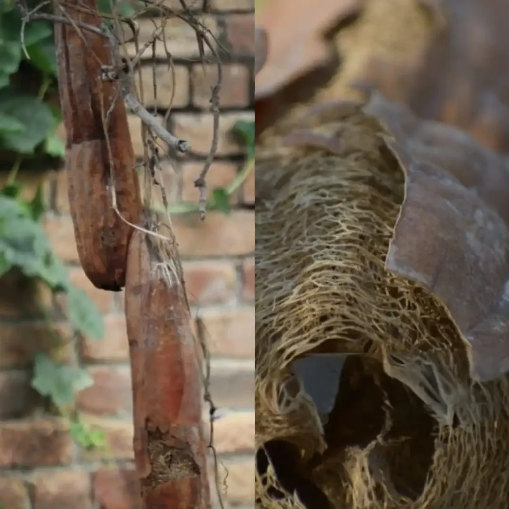 peeling process of loofah